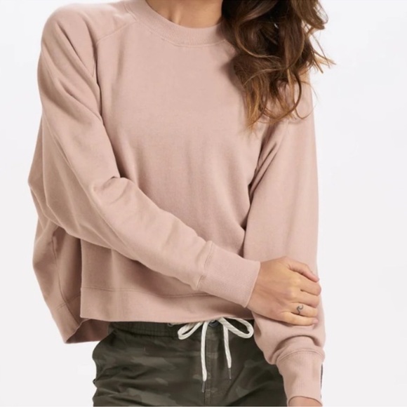 Vuori Sunnyside Dogwood Pink 100% Organic Cotton Oversized Crewneck Sweatshirt M - Picture 4 of 9